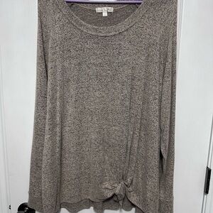 Nine Britton Gray Long Sleeve Top